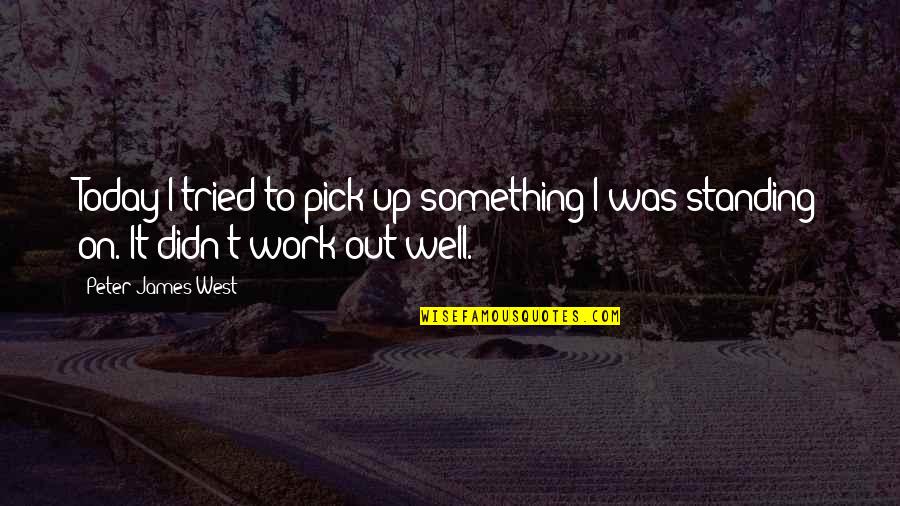 It Didn't Work Out Quotes By Peter James West: Today I tried to pick up something I