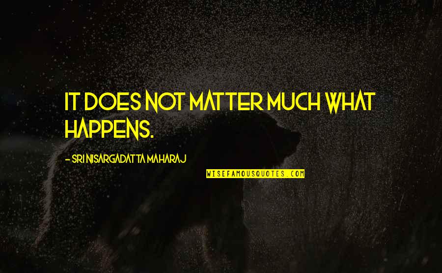 It Does Not Matter Quotes By Sri Nisargadatta Maharaj: It does not matter much what happens.