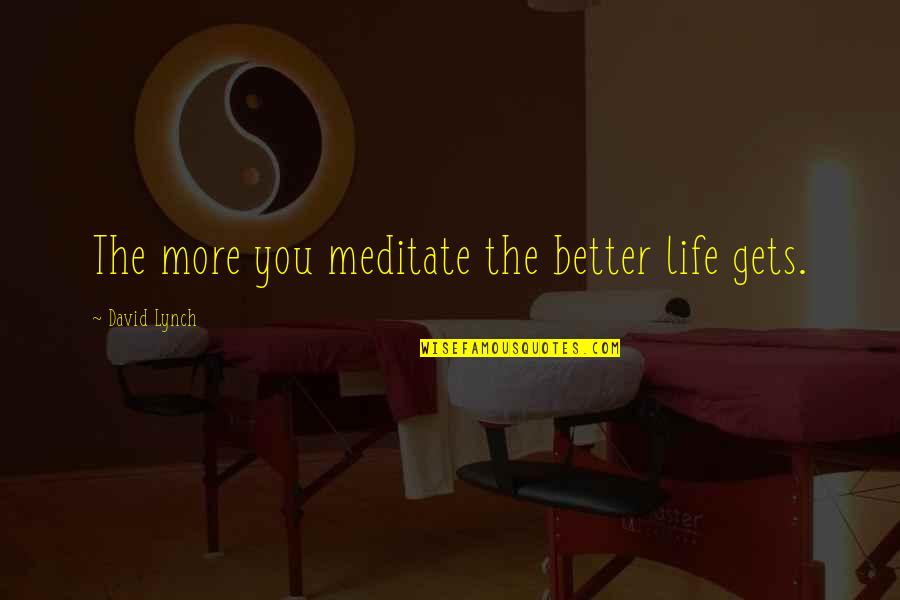 It Gets Better Life Quotes By David Lynch: The more you meditate the better life gets.