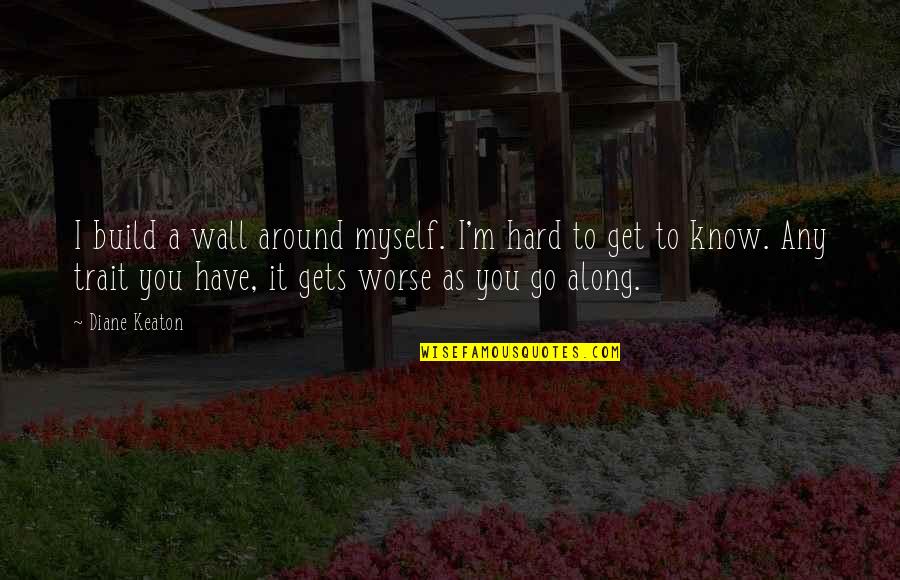 It Gets Hard Quotes By Diane Keaton: I build a wall around myself. I'm hard