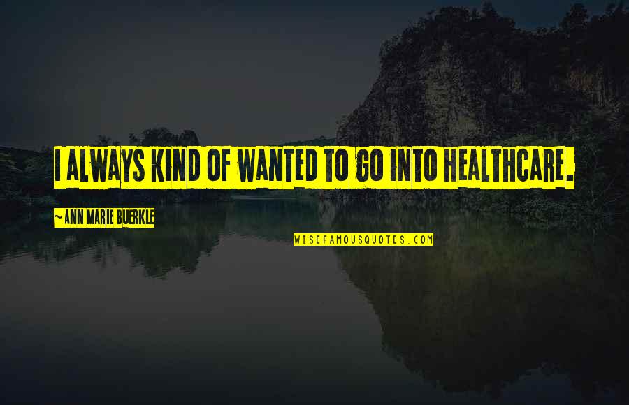 It Healthcare Quotes By Ann Marie Buerkle: I always kind of wanted to go into It Healthcare Quotes By Ann Marie Buerkle: I always kind of wanted to go into