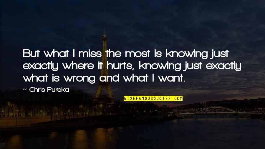 It Hurts Knowing Quotes By Chris Pureka: But what I miss the most is knowing