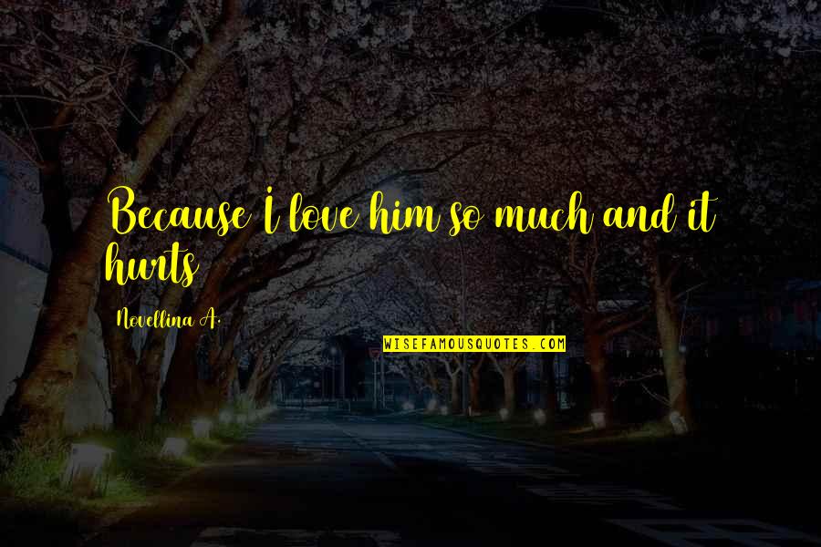 It Hurts Love Quotes By Novellina A.: Because I love him so much and it