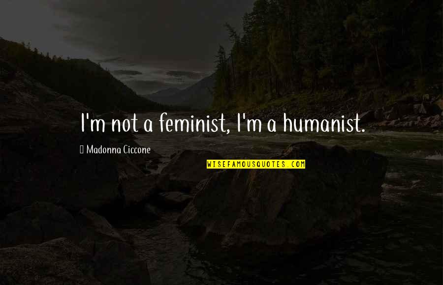 It Hurts Me Alot Quotes By Madonna Ciccone: I'm not a feminist, I'm a humanist.