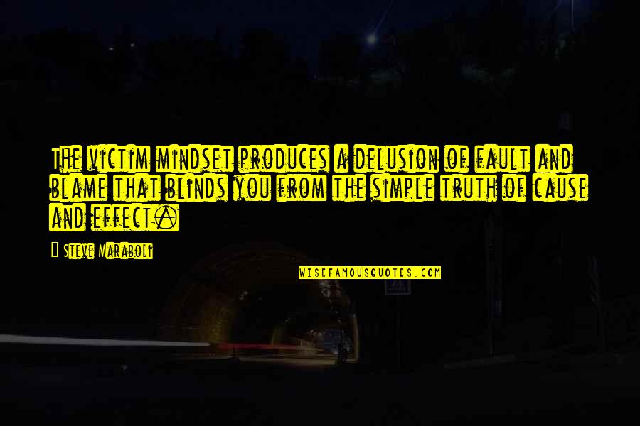 It Is Not Your Fault Quotes By Steve Maraboli: The victim mindset produces a delusion of fault