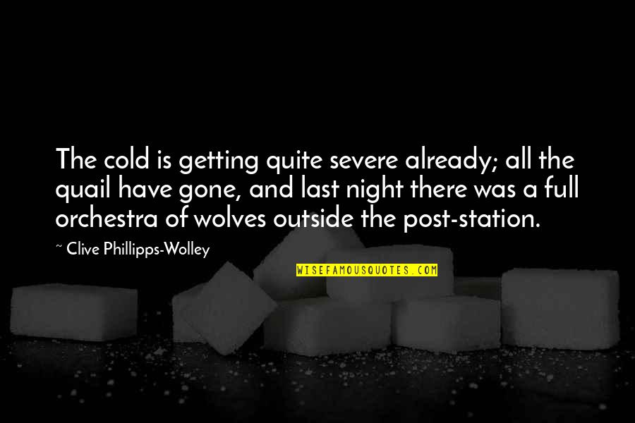 It Is So Cold Outside Quotes By Clive Phillipps-Wolley: The cold is getting quite severe already; all