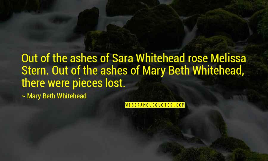 It Is The Small Things In Life That Matter Quotes By Mary Beth Whitehead: Out of the ashes of Sara Whitehead rose
