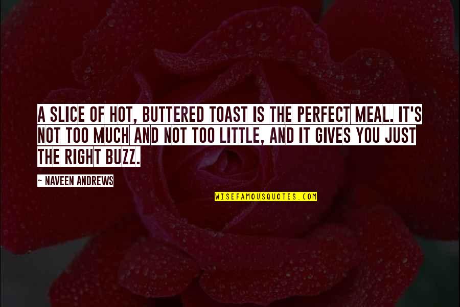 It Is Too Hot Quotes By Naveen Andrews: A slice of hot, buttered toast is the