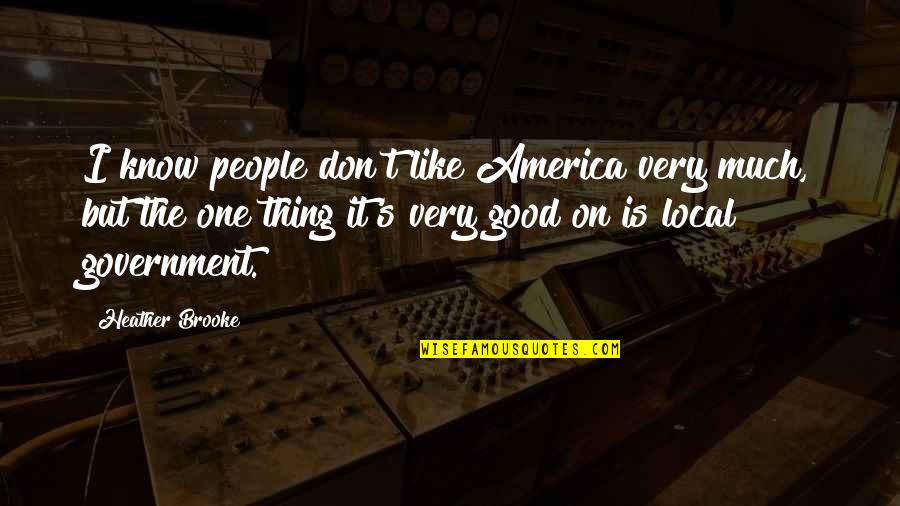 It Local Quotes By Heather Brooke: I know people don't like America very much,