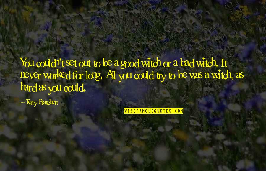 It Never Worked Out Quotes By Terry Pratchett: You couldn't set out to be a good