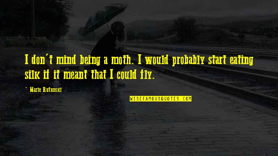 It Not Being Meant To Be Quotes By Marie Rutkoski: I don't mind being a moth. I would