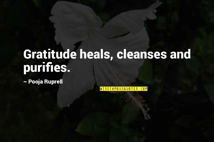 It Not Being Worth It Anymore Quotes By Pooja Ruprell: Gratitude heals, cleanses and purifies.