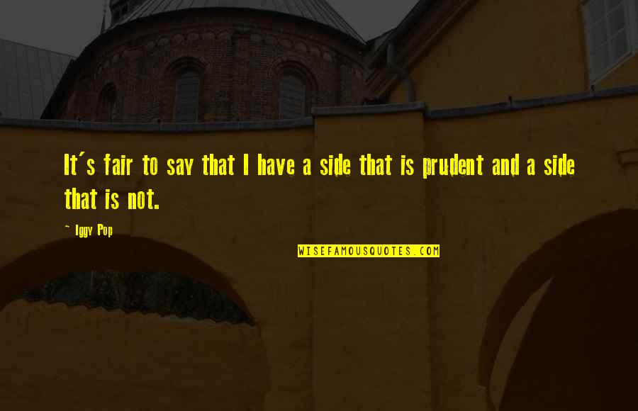 It Not Fair Quotes By Iggy Pop: It's fair to say that I have a