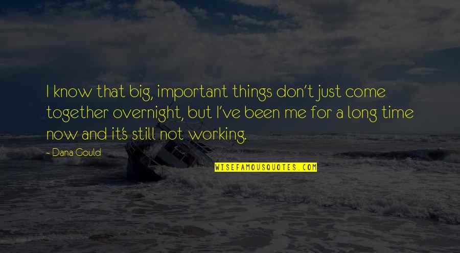 It Not Working Quotes By Dana Gould: I know that big, important things don't just