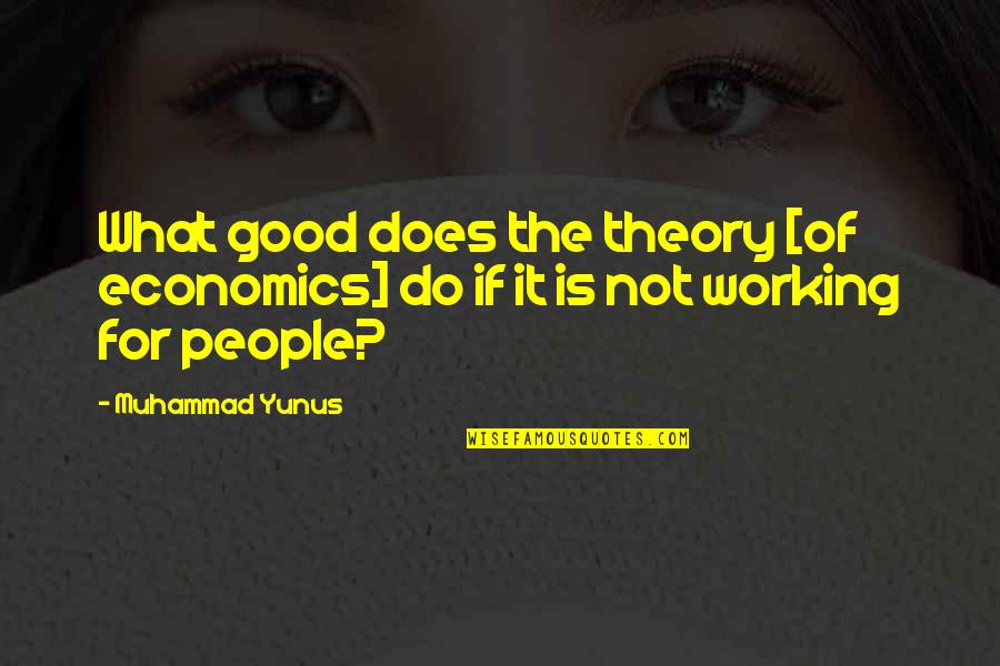 It Not Working Quotes By Muhammad Yunus: What good does the theory [of economics] do