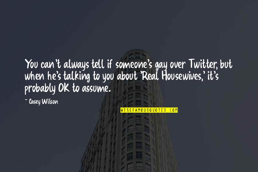 It S Ok Quotes By Casey Wilson: You can't always tell if someone's gay over It S Ok Quotes By Casey Wilson: You can't always tell if someone's gay over