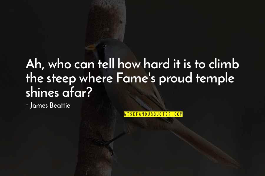 It The Climb Quotes By James Beattie: Ah, who can tell how hard it is