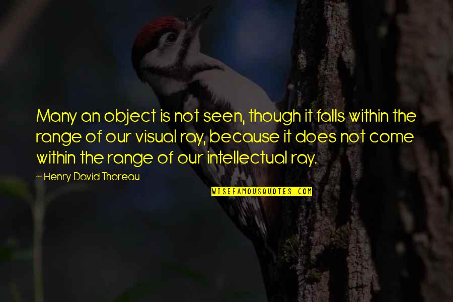 It Though Quotes By Henry David Thoreau: Many an object is not seen, though it
