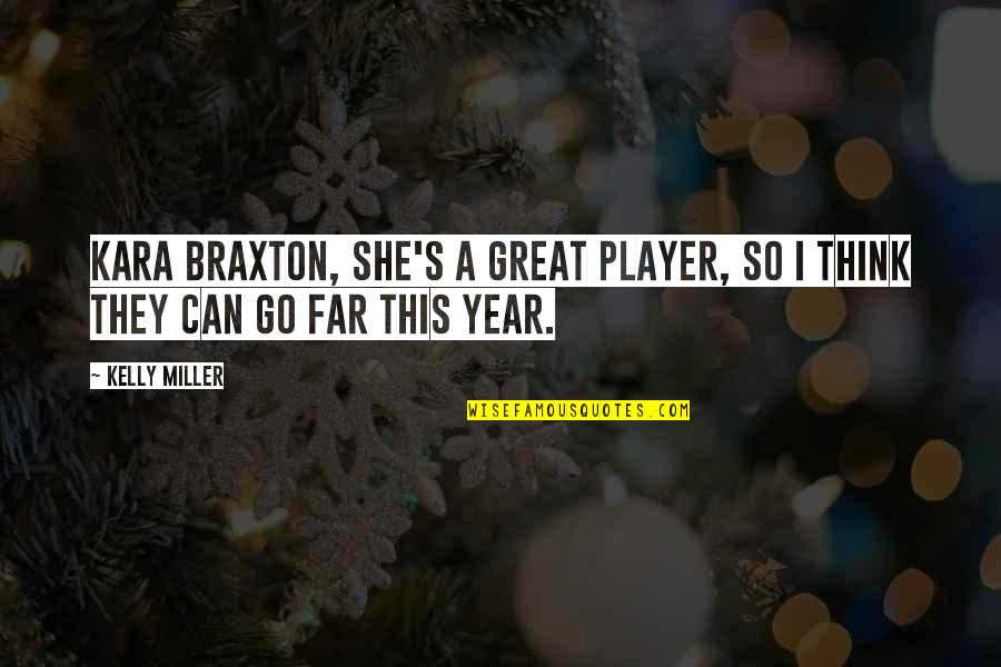 It Was A Great Year Quotes By Kelly Miller: Kara Braxton, she's a great player, so I