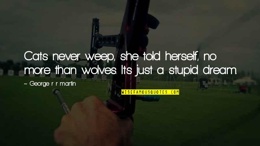 It Was Just A Dream Quotes By George R R Martin: Cats never weep, she told herself, no more