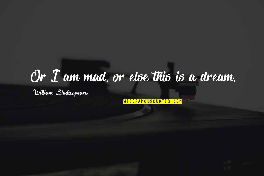 It Was Just A Dream Quotes By William Shakespeare: Or I am mad, or else this is