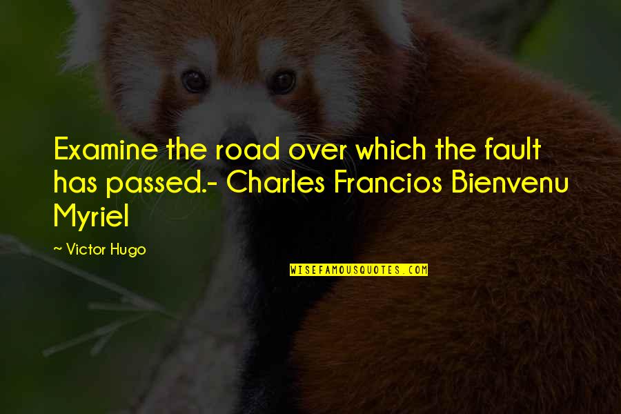 It Was Not My Fault Quotes By Victor Hugo: Examine the road over which the fault has