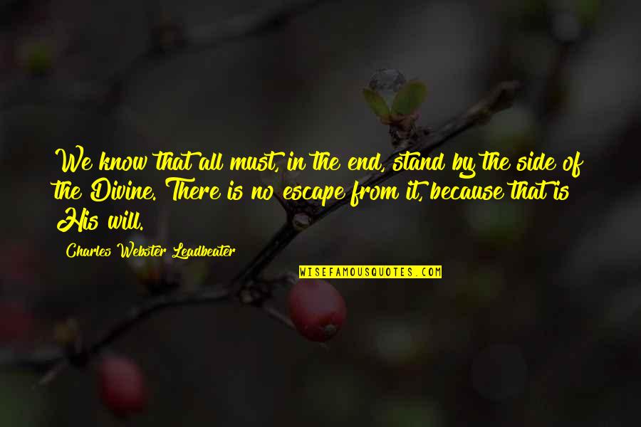 It Will End Quotes By Charles Webster Leadbeater: We know that all must, in the end,