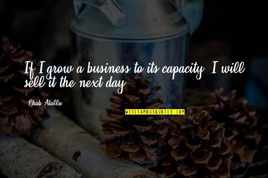 It Will Grow Quotes By Ehab Atalla: If I grow a business to its capacity,