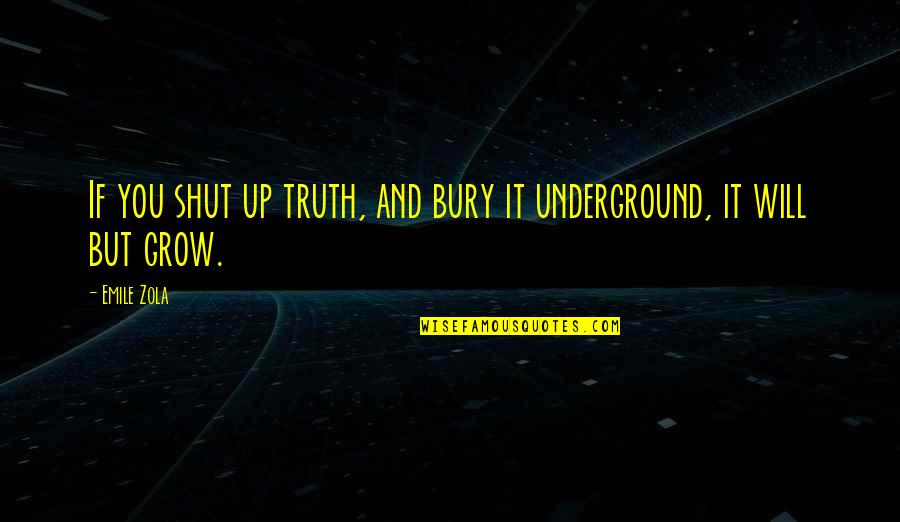 It Will Grow Quotes By Emile Zola: If you shut up truth, and bury it