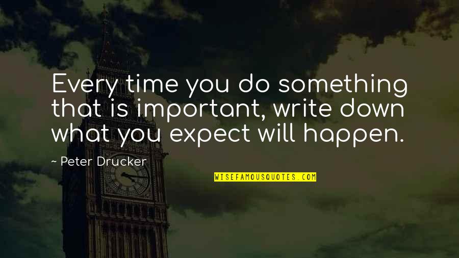 It Will Happen In Time Quotes By Peter Drucker: Every time you do something that is important,
