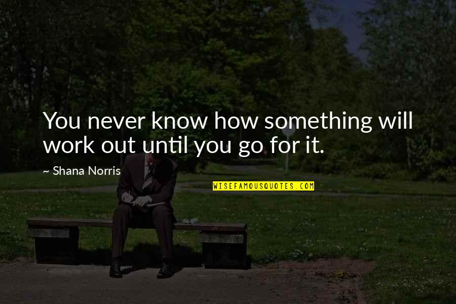 It Will Never Work Out Quotes By Shana Norris: You never know how something will work out