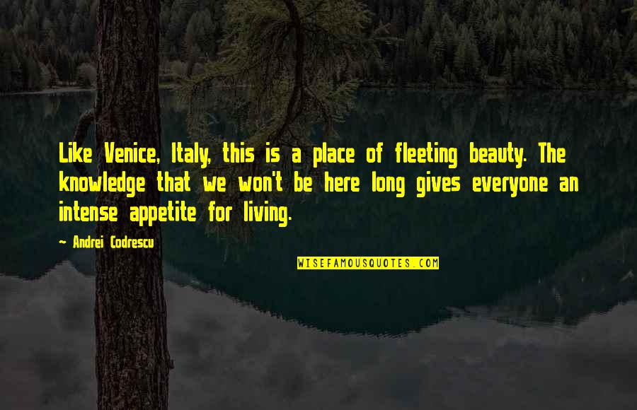 It Won't Be Like This For Long Quotes By Andrei Codrescu: Like Venice, Italy, this is a place of