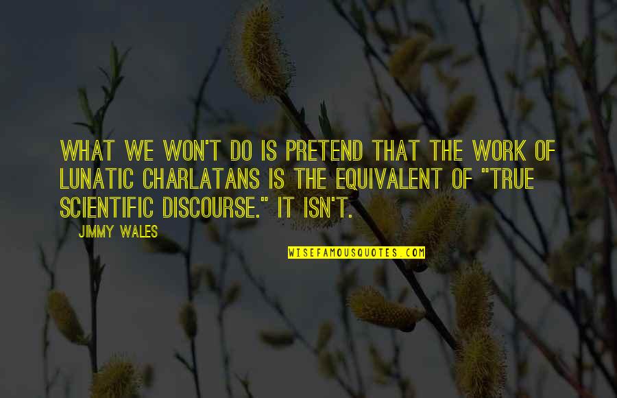 It Won't Work Quotes By Jimmy Wales: What we won't do is pretend that the