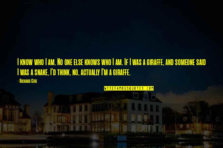 Itaatkar Quotes By Richard Gere: I know who I am. No one else