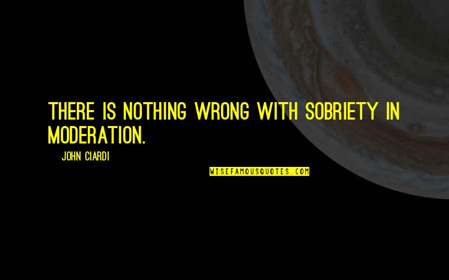 Italiaanse Quotes By John Ciardi: There is nothing wrong with sobriety in moderation.