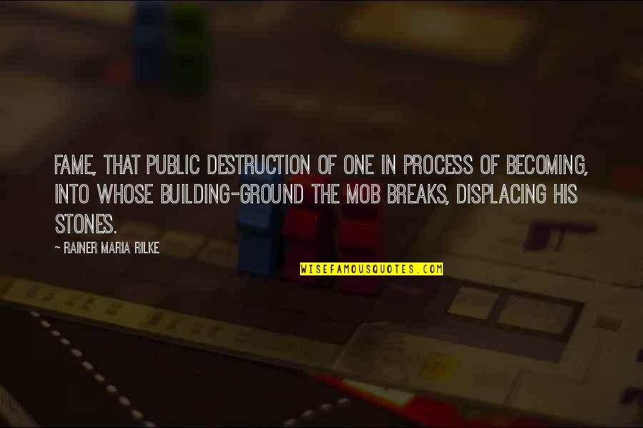 Italic Quotes By Rainer Maria Rilke: Fame, that public destruction of one in process