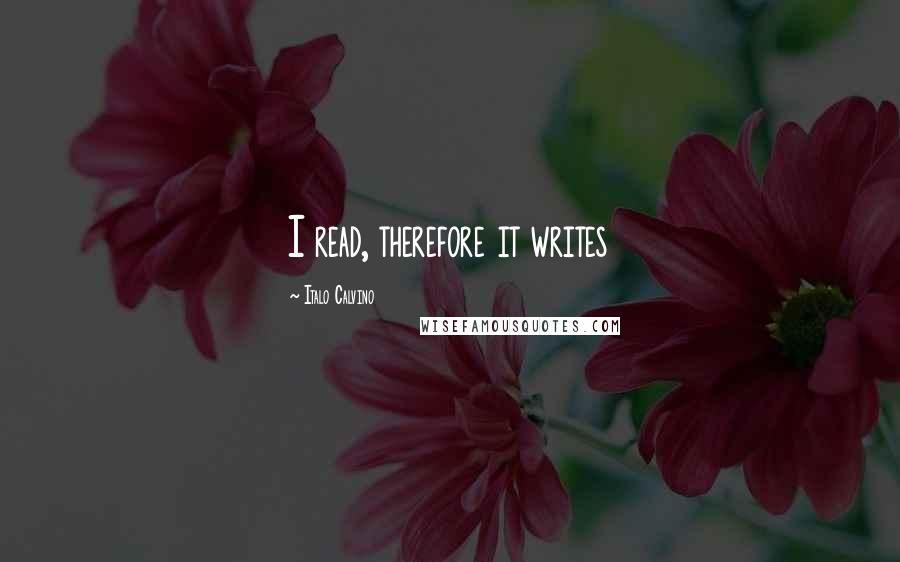 Italo Calvino quotes: I read, therefore it writes