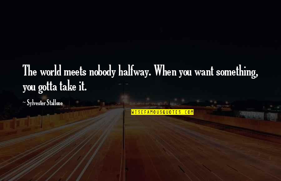 Italy Christmas Quotes By Sylvester Stallone: The world meets nobody halfway. When you want