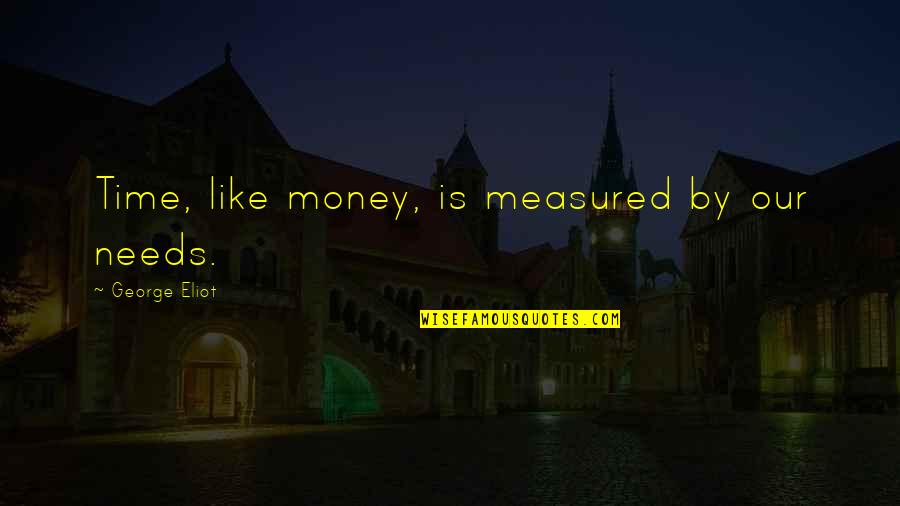 Itamo Real Quotes By George Eliot: Time, like money, is measured by our needs. Itamo Real Quotes By George Eliot: Time, like money, is measured by our needs.