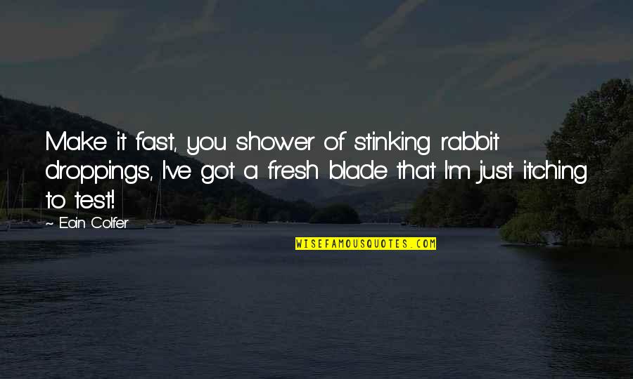 Itching Quotes By Eoin Colfer: Make it fast, you shower of stinking rabbit