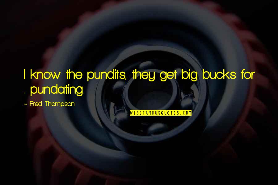 Itemised Deductions Quotes By Fred Thompson: I know the pundits, they get big bucks