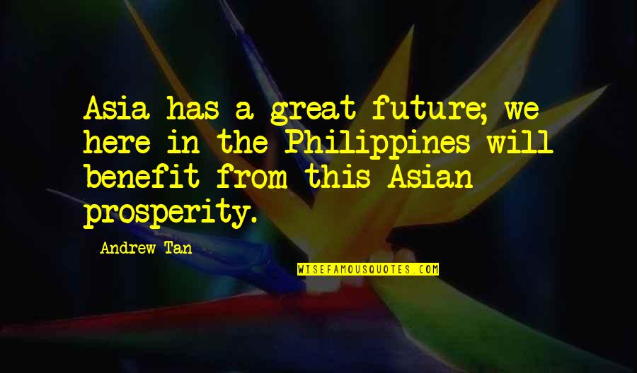 Ithuriels Spear Quotes By Andrew Tan: Asia has a great future; we here in