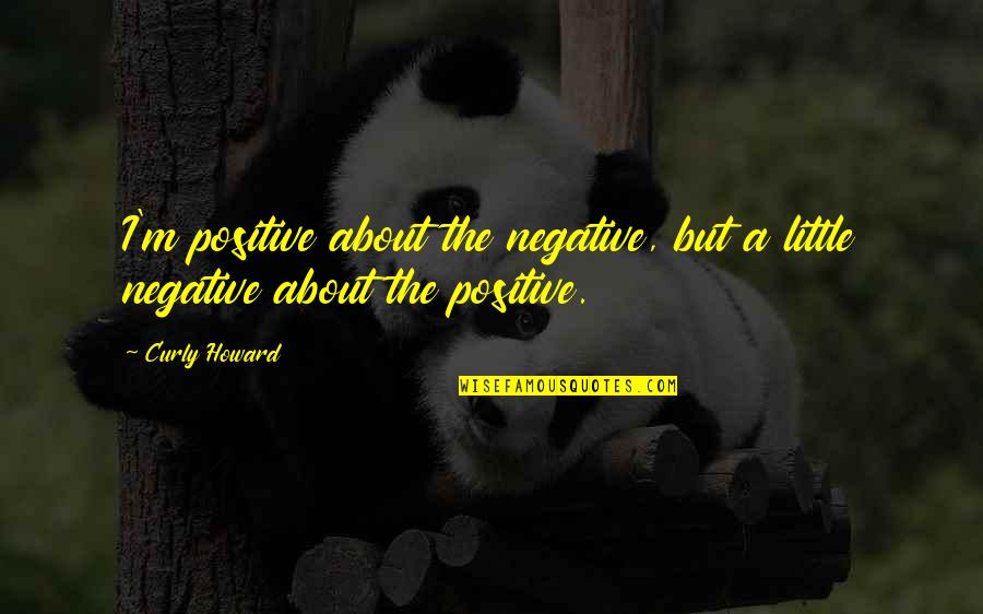 Itleaders Quotes By Curly Howard: I'm positive about the negative, but a little
