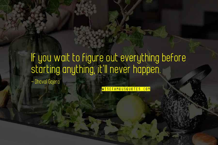 It'll Happen Quotes By Dhaval Gajera: If you wait to figure out everything before
