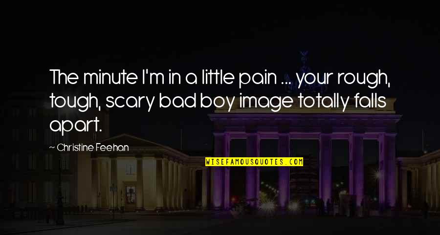 It's A Boy Image Quotes By Christine Feehan: The minute I'm in a little pain ...