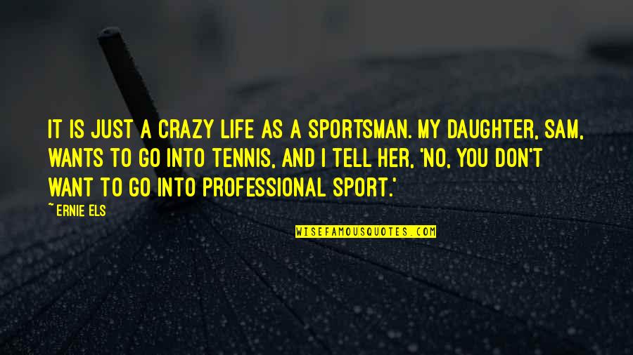 It's A Crazy Life Quotes By Ernie Els: It is just a crazy life as a