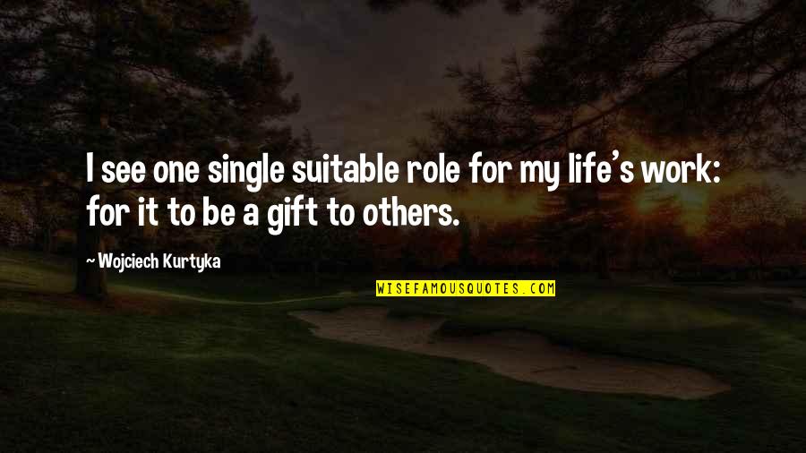 It's A Gift Quotes By Wojciech Kurtyka: I see one single suitable role for my