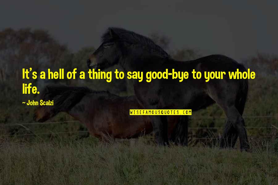 It's A Good Life Quotes By John Scalzi: It's a hell of a thing to say