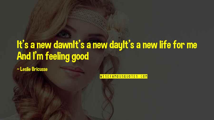 It's A Good Life Quotes By Leslie Bricusse: It's a new dawnIt's a new dayIt's a