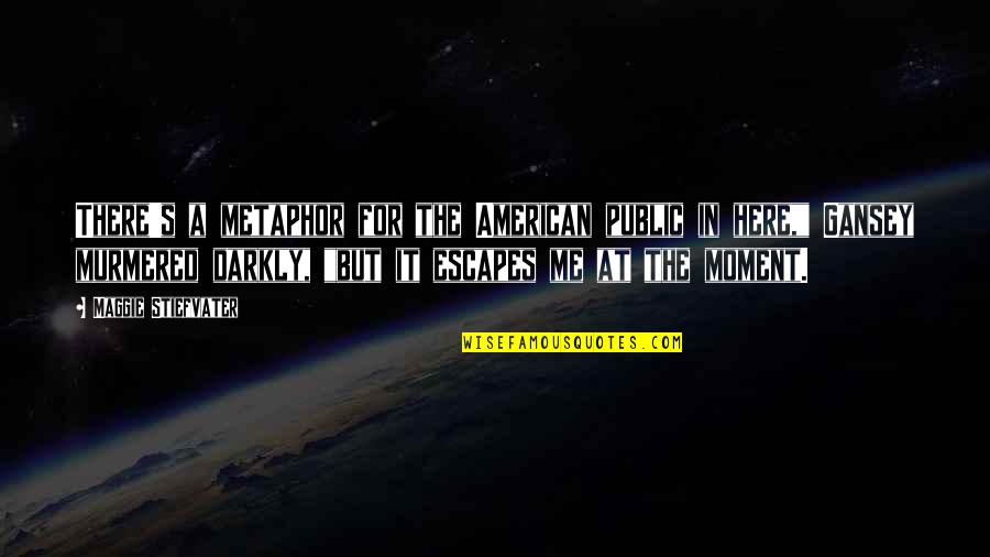 It's A Metaphor Quotes By Maggie Stiefvater: There's a metaphor for the American public in